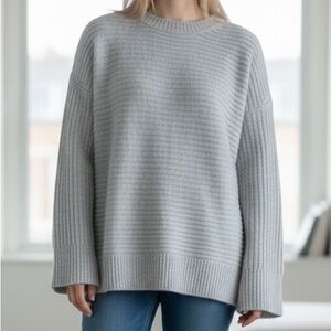 Pink Rose Women's Gray Ribbed Sweater